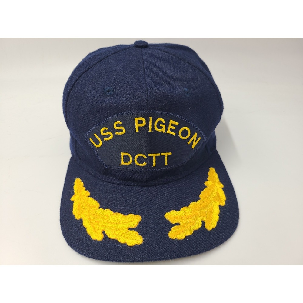 Vintage US Navy USS‎ Pigeon DCTT Scrambled Eggs Snapback Hat Cap Military Blue